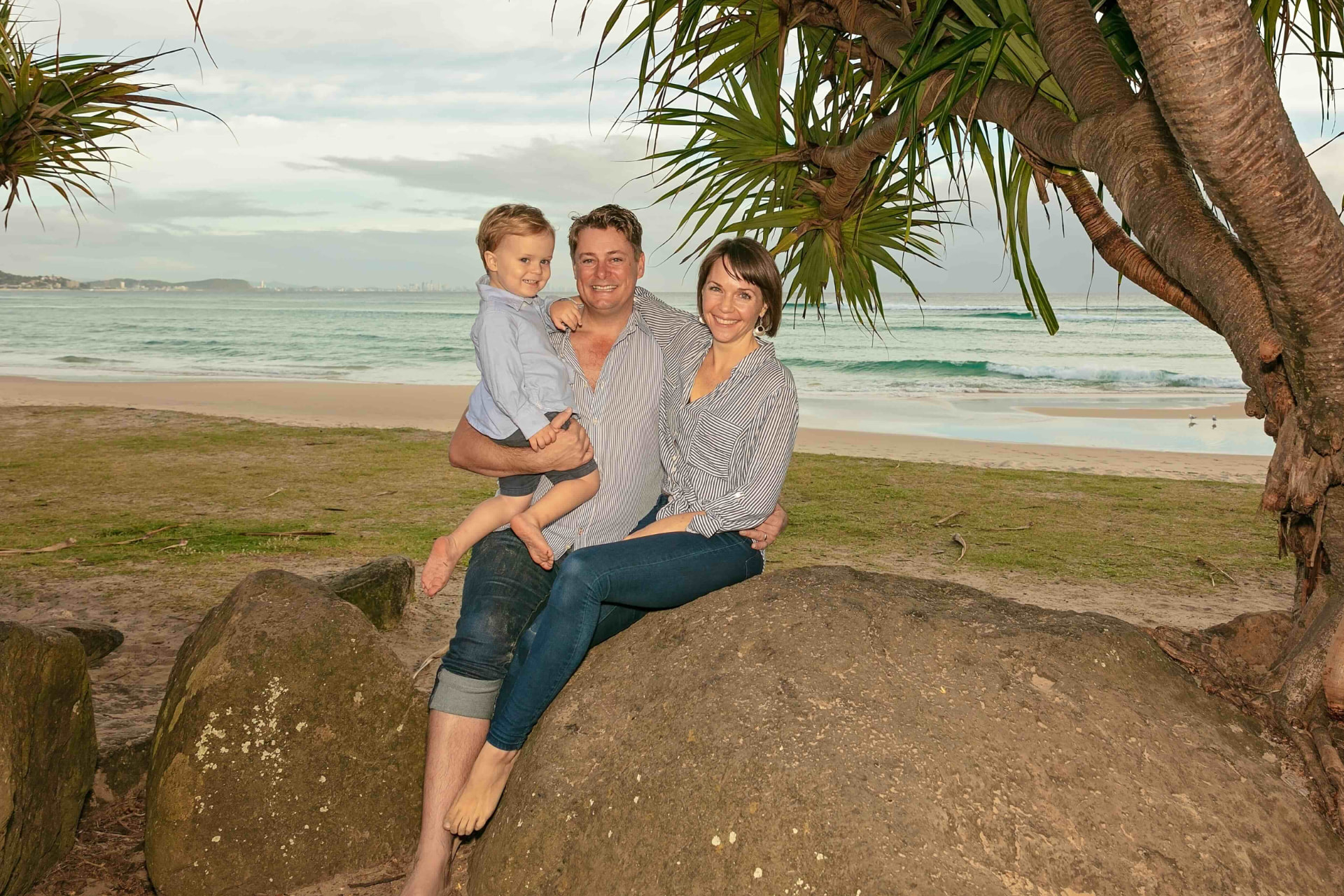 Katie, Paul and Jasper in the early days of travelling Australia